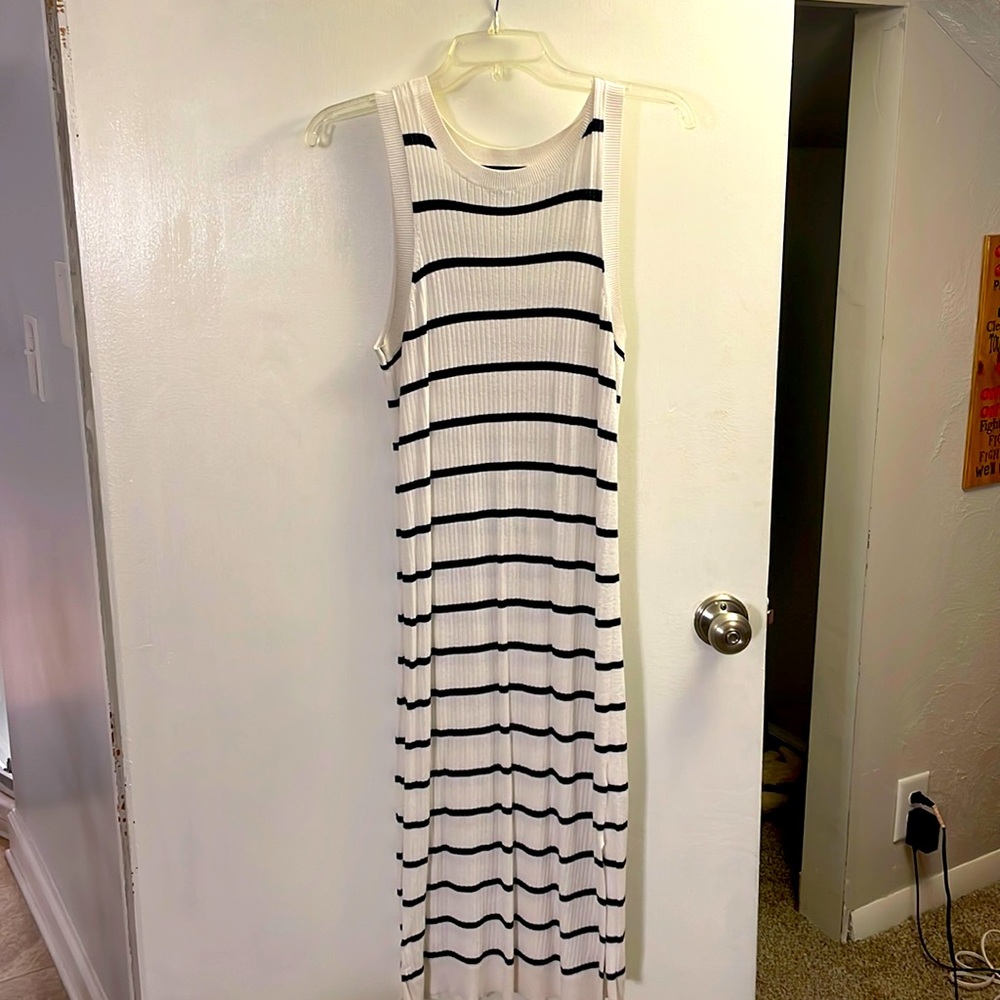 Banana republic nautical midi dress sleeveless